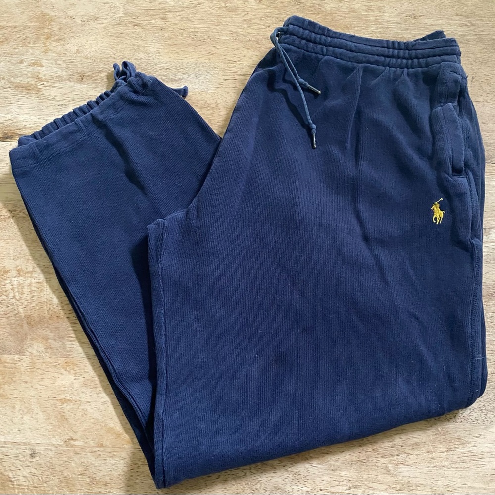 Polo Ralph Lauren‎ Men’s Sz L Navy Cotton Ribbed Joggers